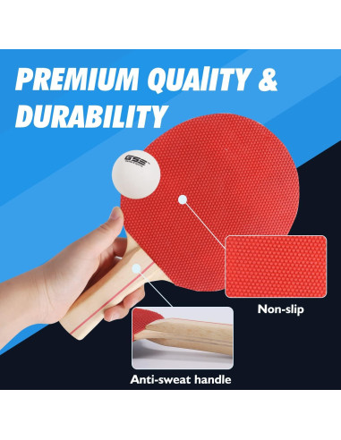 Conjunto de Tenis de Mesa GSE Ajustable con Red y Palas