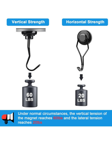 Ganchos Magnéticos MIKEDE Neodimio 27.2 kg 10 Piezas