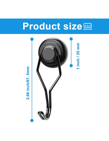 Ganchos Magnéticos MIKEDE Neodimio 27.2 kg 10 Piezas