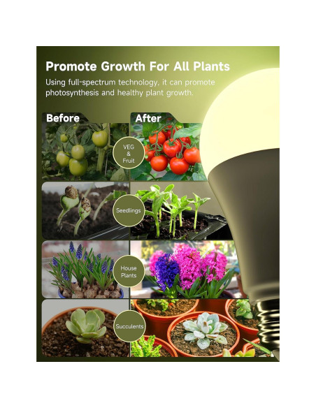 Bombillas de Crecimiento UNILAMPRO 9W Espectro Completo E26