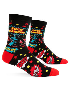Calcetines Divertidos Lavley Unisex F*ck Cáncer - Talla Única