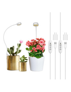 Luz de Crecimiento LED SANSI 5W con Clip y Temporizador 2-Pack