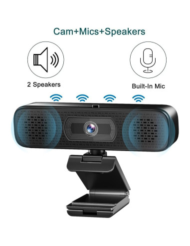 Cámara Web 2K Pulais Septek con Altavoces y Micrófono
