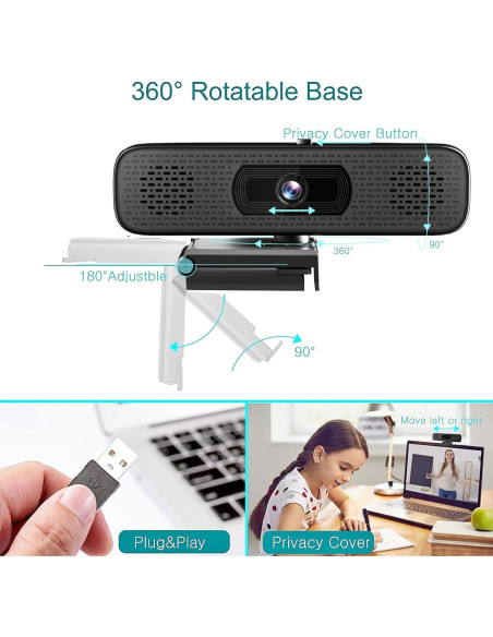 Cámara Web 2K Pulais Septek con Altavoces y Micrófono