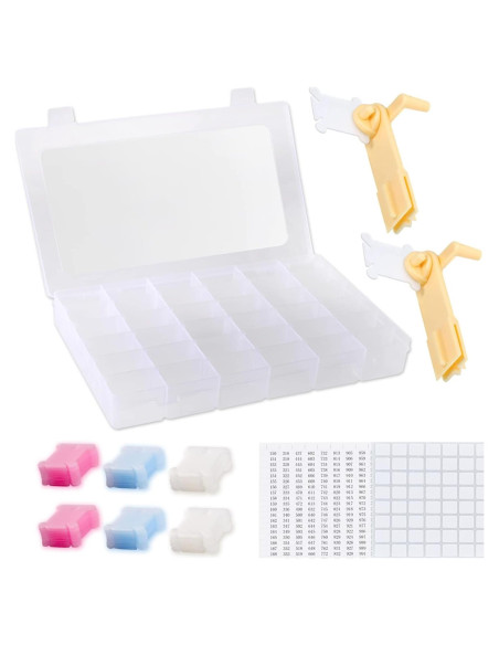 Caja Organizadora de Hilos Epesl - 36 Compartimentos con 120 Bobinas
