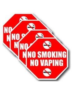 Carteles de No Fumar Fairwinds Designs - Paquete de 4 Vinilo 7.62x7.62 cm