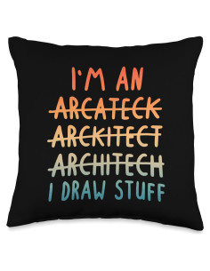 Cojín Decorativo Multicolor 40x40cm Regalo de Arquitecto