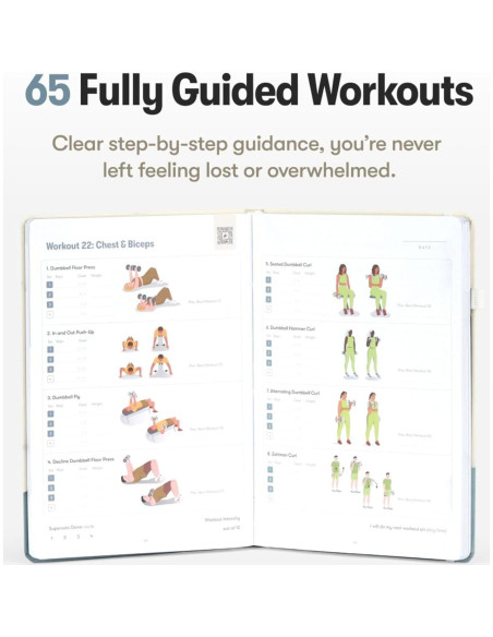 Diario de Entrenamiento Habit Nest con Tarjetas de Ejercicio