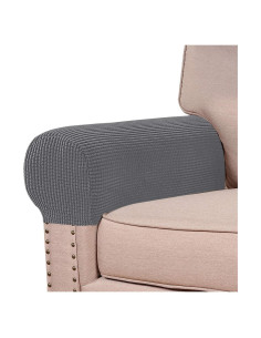 Cubiertas de Reposabrazos Turquoize Elásticas 2 Piezas Gris