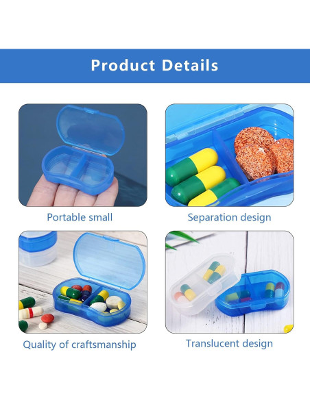 Organizador de Pastillas INVODA 8PCS Azul Compacto