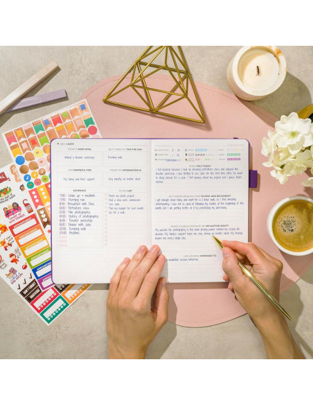 Diario de Autocuidado Clever Fox A5 Púrpura con Reflexiones