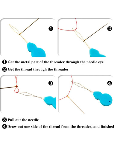 30 Enhebradores de Aguja Phinus de Plástico Multicolor