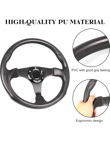 Volante de Carreras Spaorcco 35cm Universal de Cuero PU