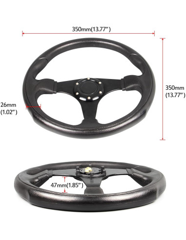 Volante de Carreras Spaorcco 35cm Universal de Cuero PU