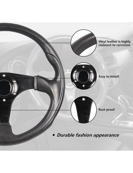 Volante de Carreras Spaorcco 35cm Universal de Cuero PU