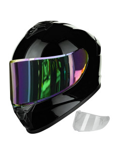 Casco de Motocicleta Auboa AU-T801 Mediano Negro Brillante