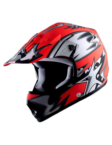 Casco Motocross Power Gear HBOY-K Rojo Mate 1.54 kg