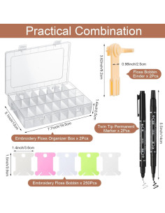 Kit Organizador de Hilos de Bordado GlikCeil 256 Piezas 2