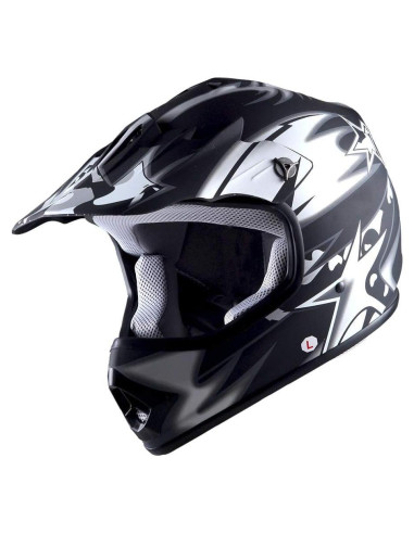 Casco de Motocross WOW Youth Kids HBOY-K Negro Mate 1.42 kg