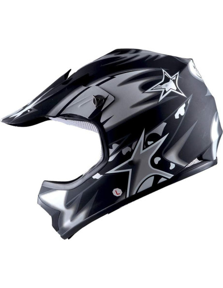Casco de Motocross WOW Youth Kids HBOY-K Negro Mate 1.42 kg