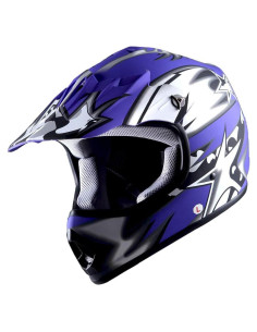 Casco Motocross Power Gear HBOY-K Star Matt Blue Mediano