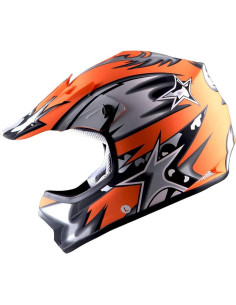 Casco Motocross Power Gear HBOY-K Naranja Mate 51-52 cm 2