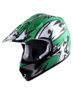 Casco Motocross Power Gear HBOY-K Verde Mate Mediano