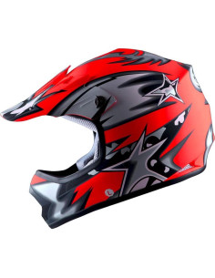 Casco Motocross Power Gear HBOY-K Star Matt Rojo Mediano 2