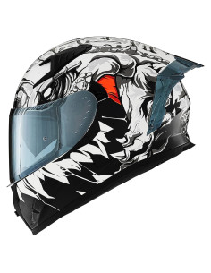 Casco de motocicleta ILM Z501 cara completa Lizard White XL