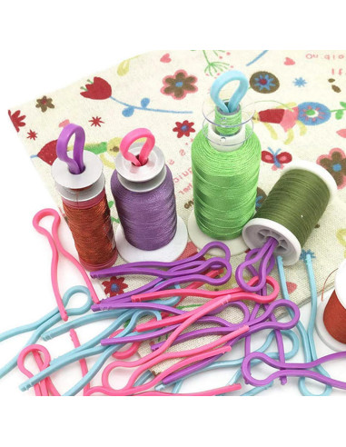50 Sujetadores de Hilo LXLVOUEG Organizador de Bobinas Colorido