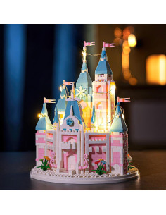 Juego de bloques de construcción Insgen Castillo Rosa 1743 piezas 2