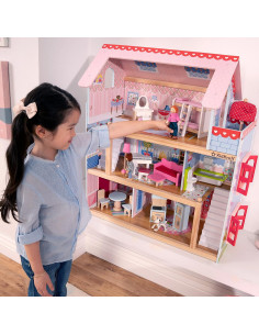 Casa de Muñecas KidKraft Chelsea de Madera con 16 Accesorios 2