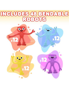 ArtCreativity 48 Mini Robots Flexibles para Niños 3+ 2