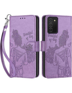 Funda Cartera KENHONER para Samsung Galaxy A03s Púrpura 2