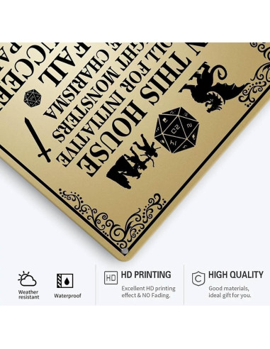 Señal de Metal Dungeons y Dragones 40x30 cm Retro