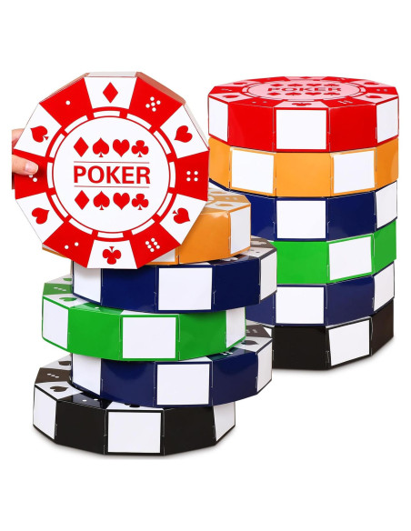 12 Cajas de Favor de Póker PullCrease 22,86 cm Decoración Fiesta