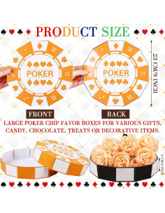 12 Cajas de Favor de Póker PullCrease 22,86 cm Decoración Fiesta 2