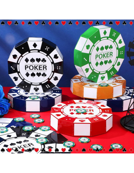 12 Cajas de Favor de Póker PullCrease 22,86 cm Decoración Fiesta