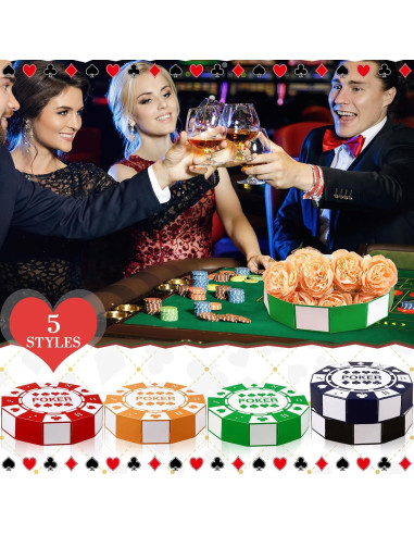 12 Cajas de Favor de Póker PullCrease 22,86 cm Decoración Fiesta