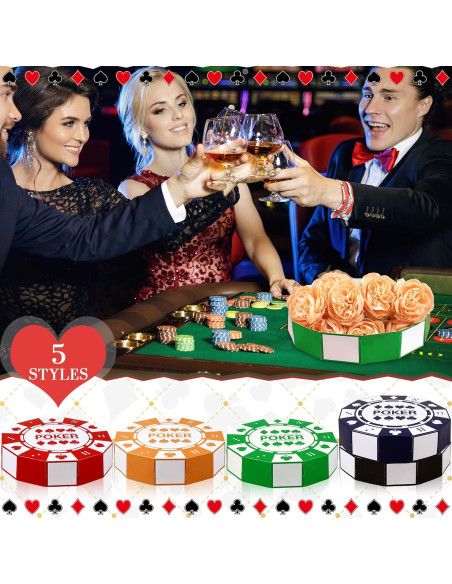 12 Cajas de Favor de Póker PullCrease 22,86 cm Decoración Fiesta