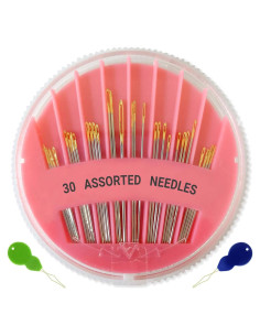 Kit de Agujas de Coser a Mano JekiiNova 30 Piezas Ojo Grande