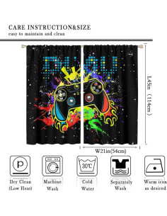 Cortinas de Ventana XBDDZSW Juego 2 Paneles 42x114 cm 2