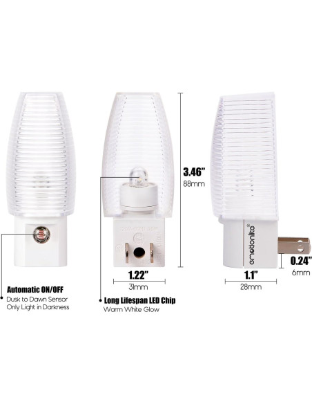 Emotionlite Luz Nocturna LED Enchufable 4 Pzs Blanca Cálida