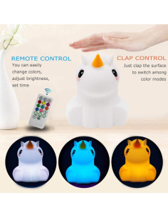 Lámpara de Noche Unicornio Glinrui Mediana 9 Colores 2