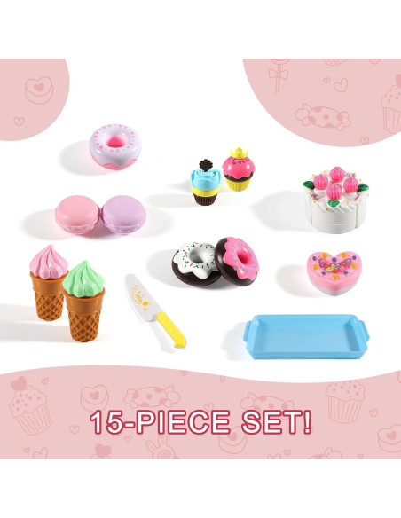 Juego de Comida de Juguete 15 Piezas Elitoky Cocina Infantil