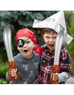 14 Espadas Pirata Inflables ZAUGONTW 58 cm Fiesta Halloween 2