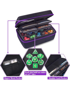 Caja de Almacenamiento de Dados SIQUK Violeta Doble Bandeja 2