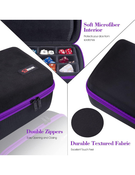 Caja de Almacenamiento de Dados SIQUK Violeta Doble Bandeja