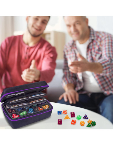 Caja de Almacenamiento de Dados SIQUK Violeta Doble Bandeja