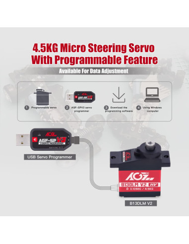 Servo Motor AGFRC B13DLM V2 4.5kg 22.8x12x29.4mm RC